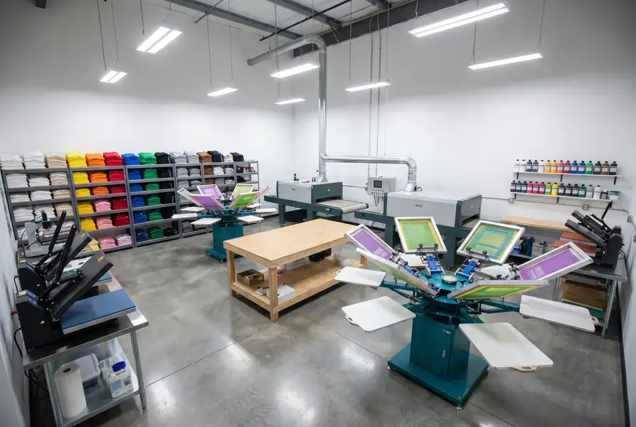 Anna Readdy Customs printing workshop — our in-house production facility in Mumbai